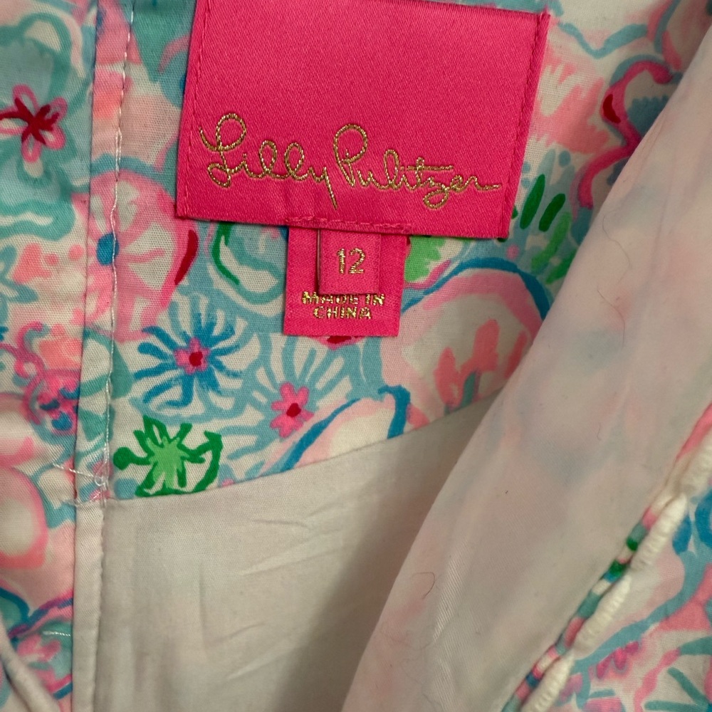 Lilly Pulitzer Pink Blue Green Floral Shift Dress! Size 12! - Picture 2 of 5